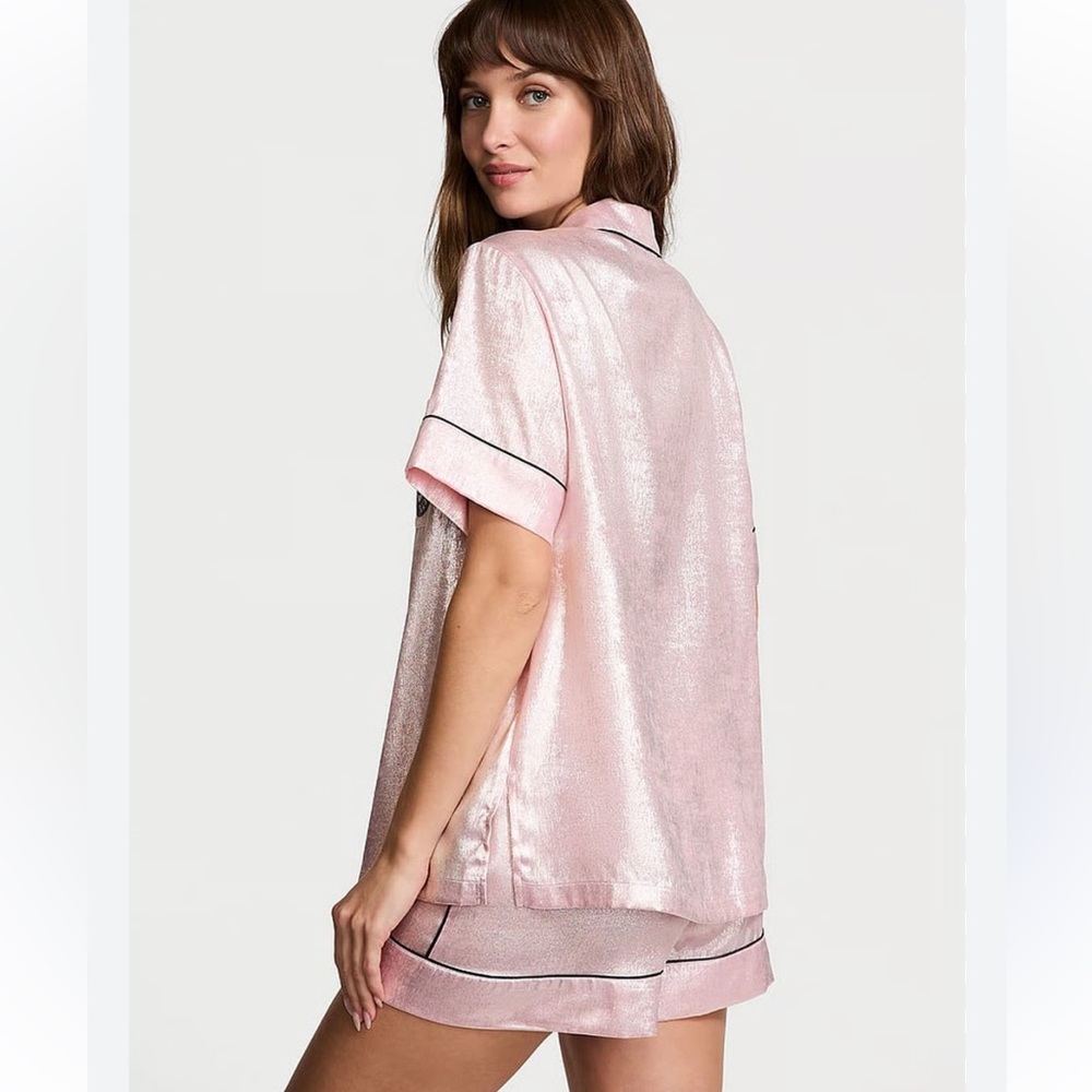 Old Navy Women’s Velvet Pink Pajama Collared Top - Picture 7 of 8